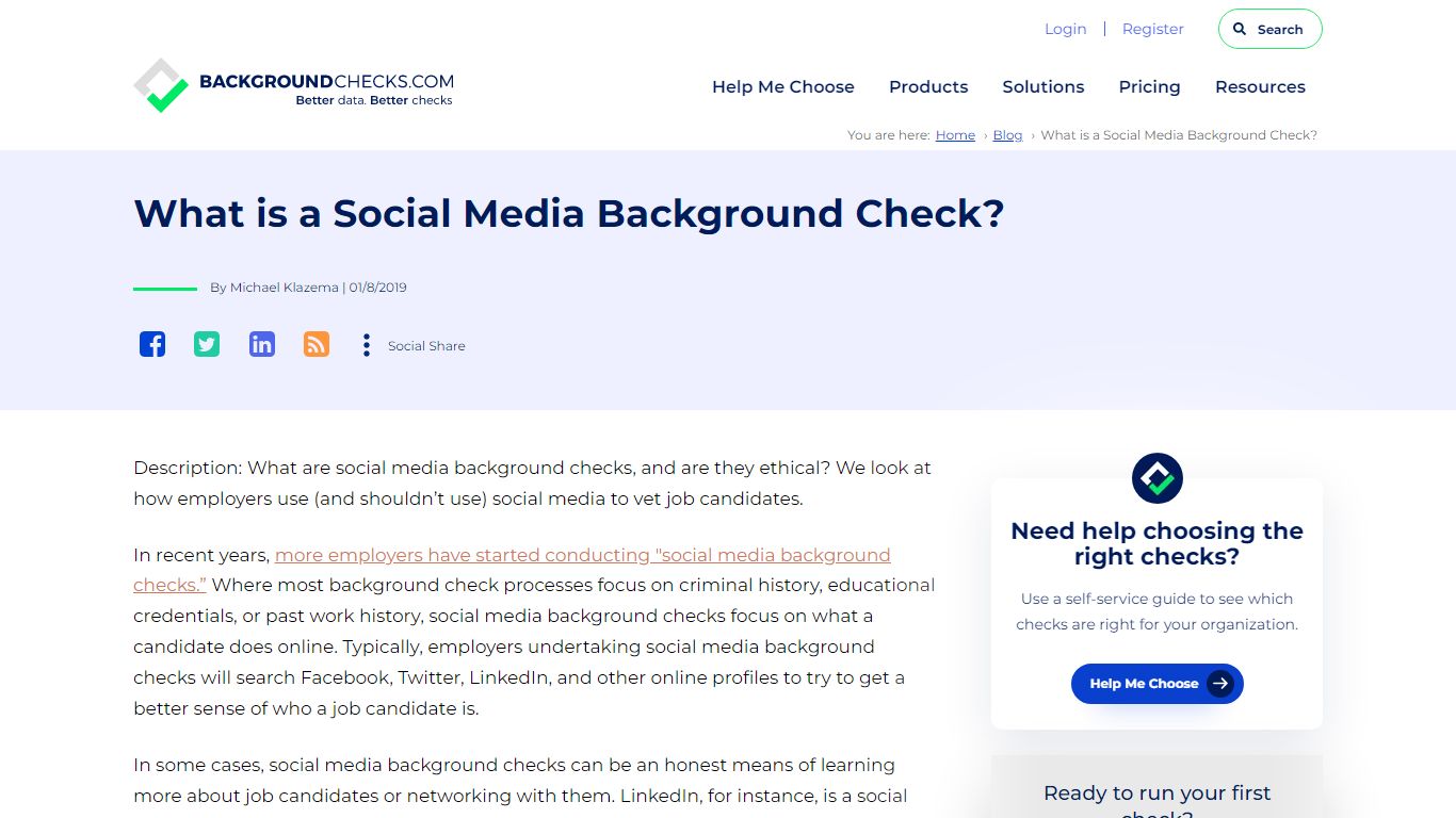 What is a Social Media Background Check?